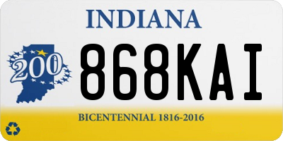 IN license plate 868KAI