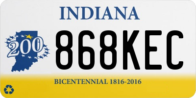 IN license plate 868KEC