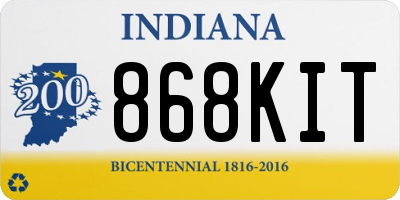 IN license plate 868KIT