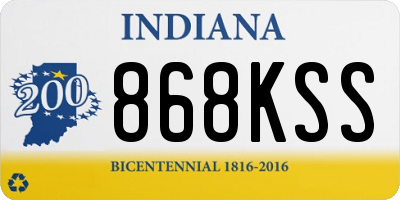 IN license plate 868KSS