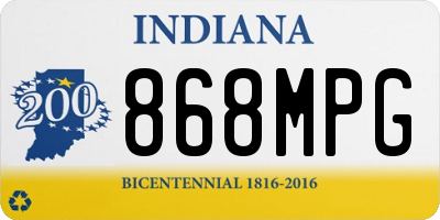 IN license plate 868MPG