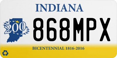 IN license plate 868MPX