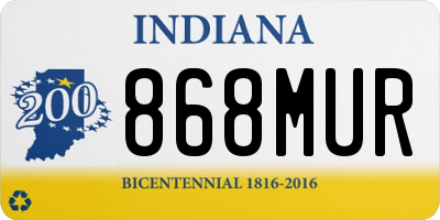 IN license plate 868MUR