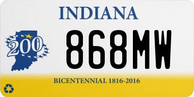 IN license plate 868MW