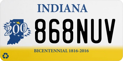 IN license plate 868NUV