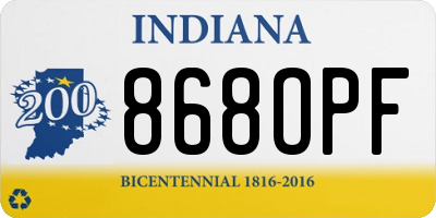 IN license plate 868OPF