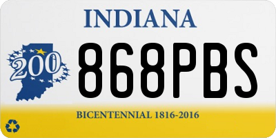 IN license plate 868PBS