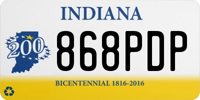IN license plate 868PDP