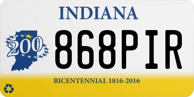 IN license plate 868PIR