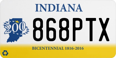 IN license plate 868PTX