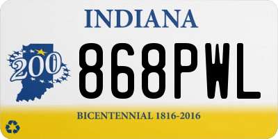 IN license plate 868PWL