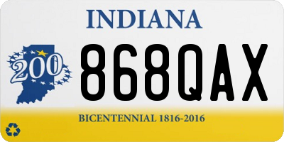 IN license plate 868QAX