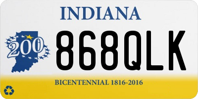 IN license plate 868QLK
