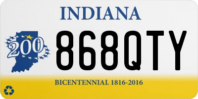 IN license plate 868QTY