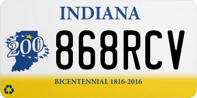 IN license plate 868RCV