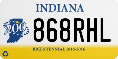 IN license plate 868RHL