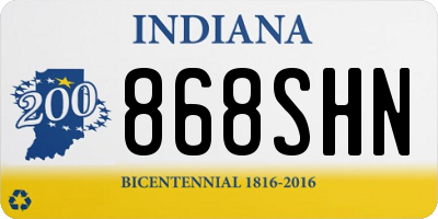 IN license plate 868SHN