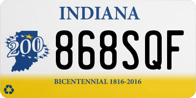 IN license plate 868SQF