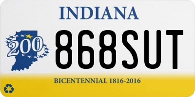 IN license plate 868SUT