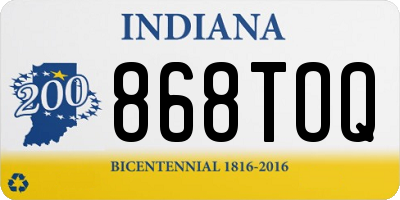 IN license plate 868TOQ