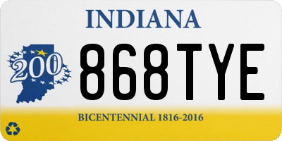 IN license plate 868TYE