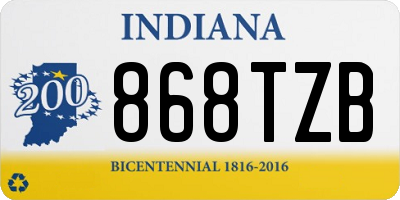 IN license plate 868TZB