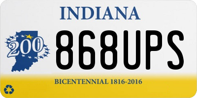 IN license plate 868UPS