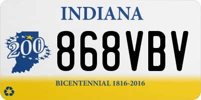 IN license plate 868VBV