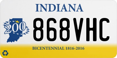 IN license plate 868VHC