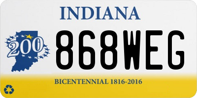 IN license plate 868WEG