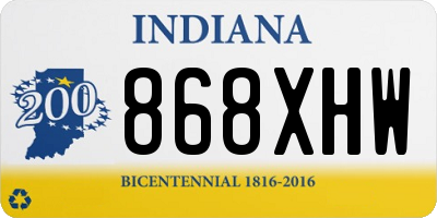 IN license plate 868XHW