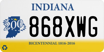 IN license plate 868XWG