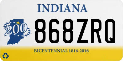 IN license plate 868ZRQ