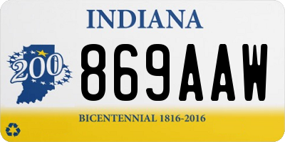 IN license plate 869AAW