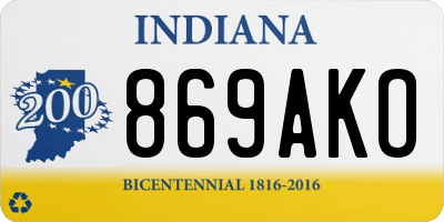 IN license plate 869AKO