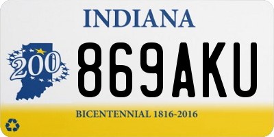 IN license plate 869AKU