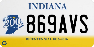 IN license plate 869AVS
