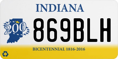 IN license plate 869BLH