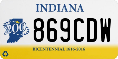 IN license plate 869CDW