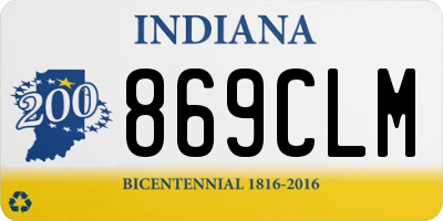 IN license plate 869CLM