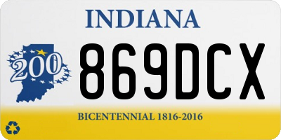 IN license plate 869DCX