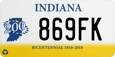 IN license plate 869FK