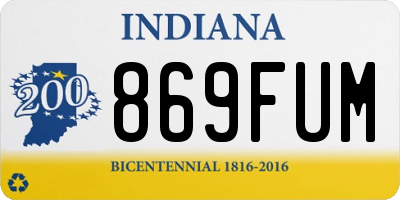 IN license plate 869FUM