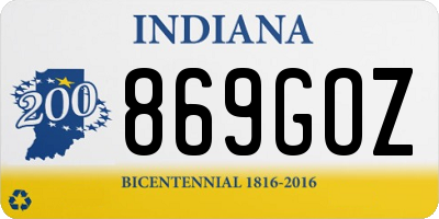 IN license plate 869GOZ