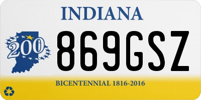 IN license plate 869GSZ