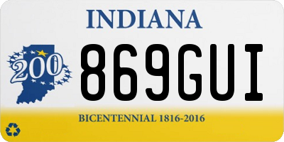 IN license plate 869GUI