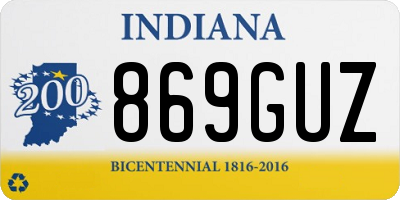 IN license plate 869GUZ