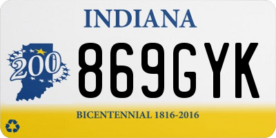 IN license plate 869GYK