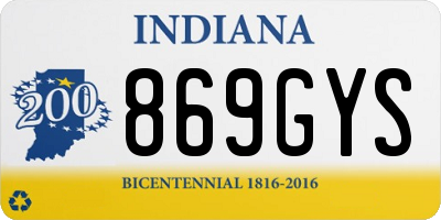 IN license plate 869GYS