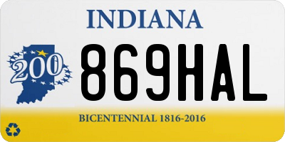 IN license plate 869HAL
